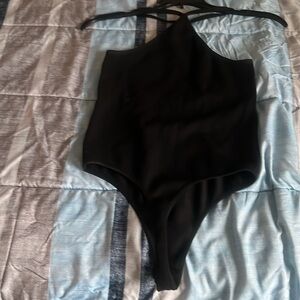 Ribbed black  bodysuit really stretchy but fitted